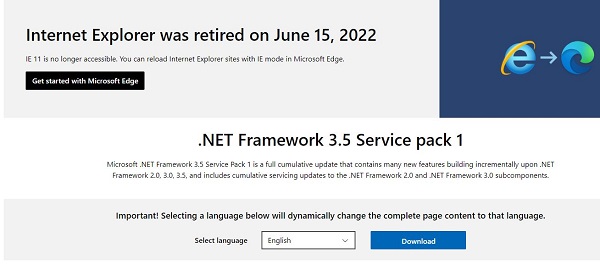 Cài đặt .Net Framework 3.5